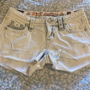 Rock Revival White Distressed Shorts. Size 26. Worn Once
